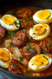 TikTok egg boil recipe with sausage and cajun sauce