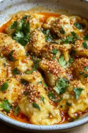 Viral One-Pan Baked Dumplings - Snacking Emily