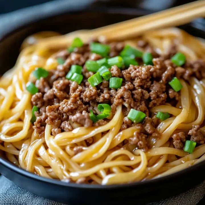Mongolian Ground Beef Noodles Recipe
